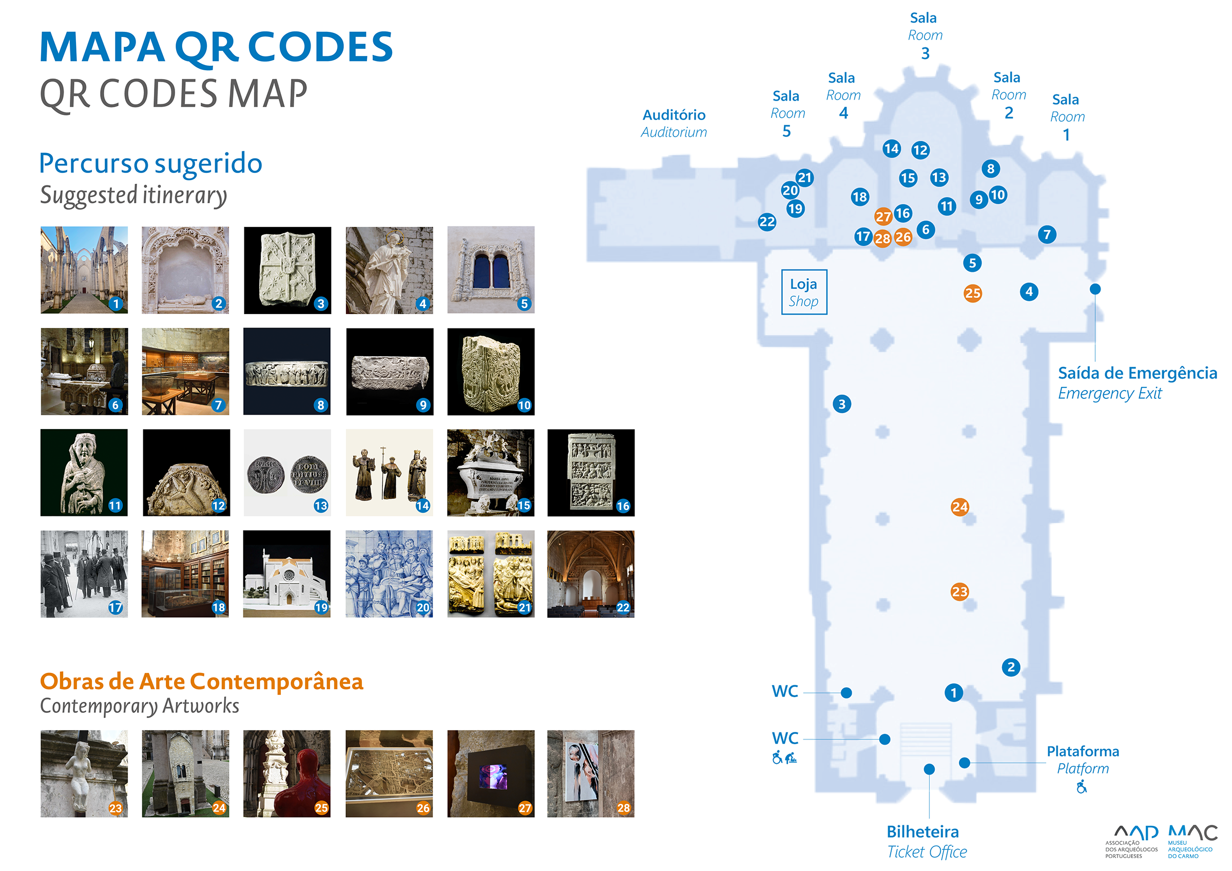 Mapa do Museu Arqueológico do Carmo // Map of Carmo Archaeological Museum